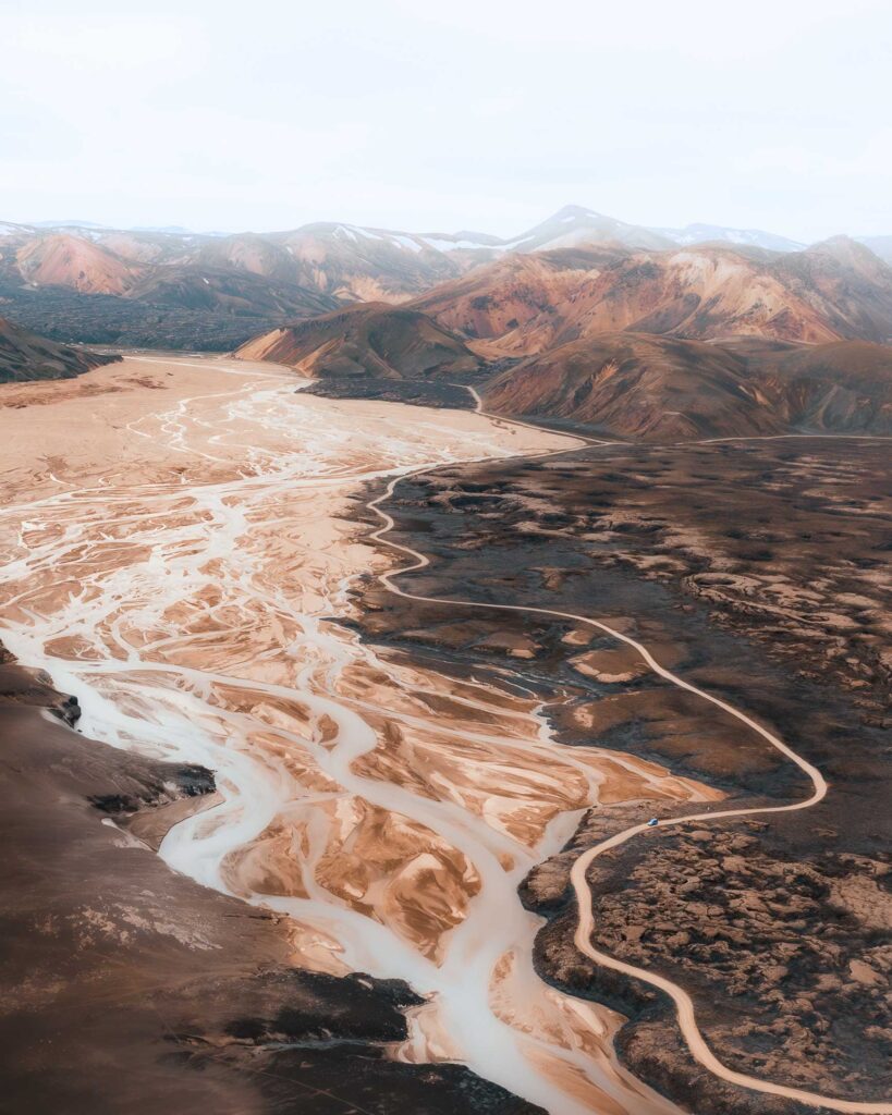 Colorful mountains of landmannalaugar in Iceland's highlands