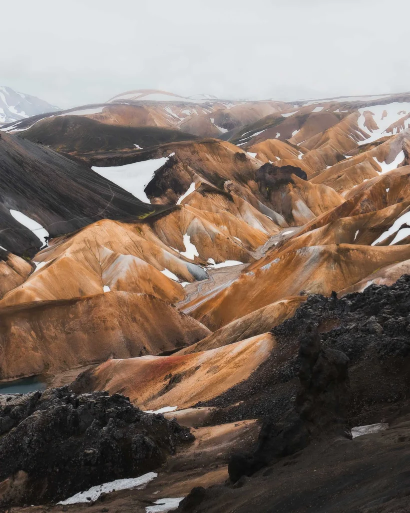 Colorful mountains of landmannalaugar in the highlands of Iceland